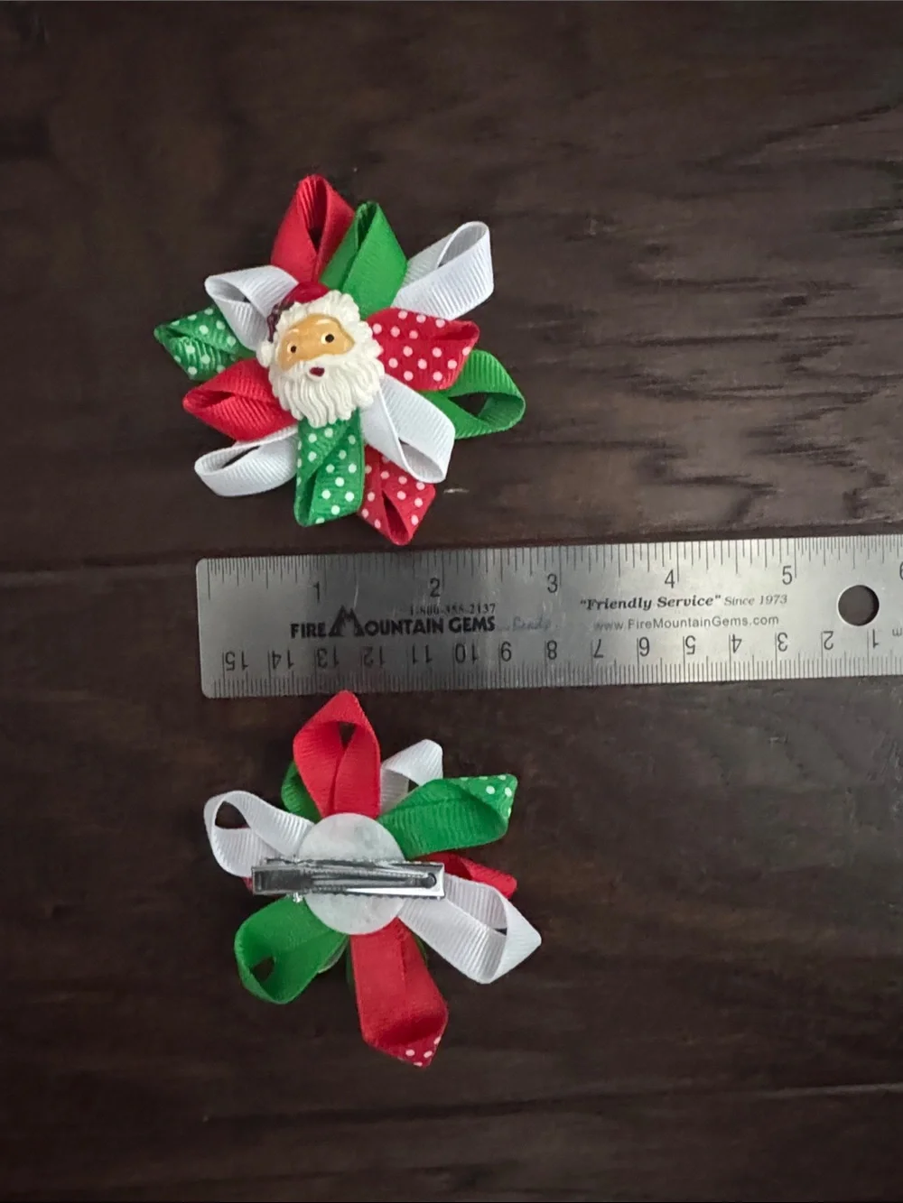 NWOT Kids Holiday Hair Bow Set - Brown, Red, Green, White, Black